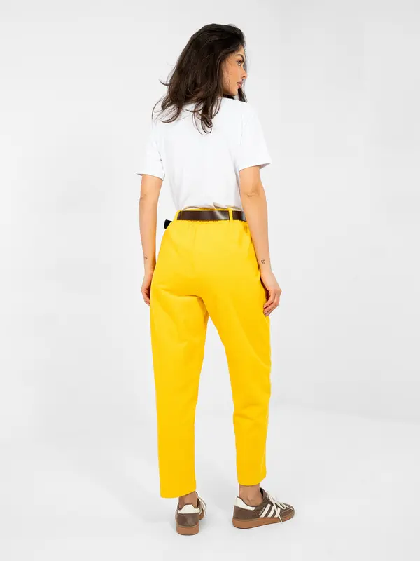 Italy Moda Rumene enobarvne hlače