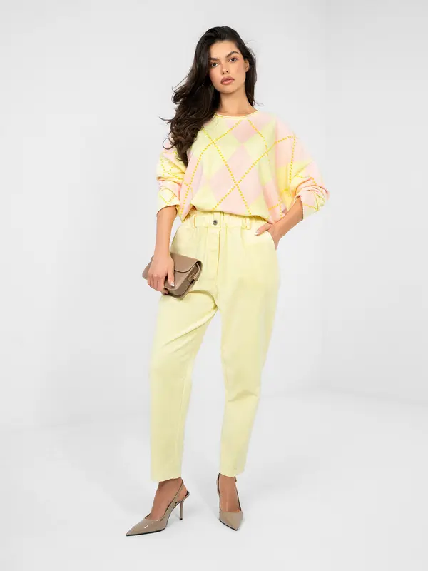 Italy Moda Rumene hlače iz papirnate vrečke