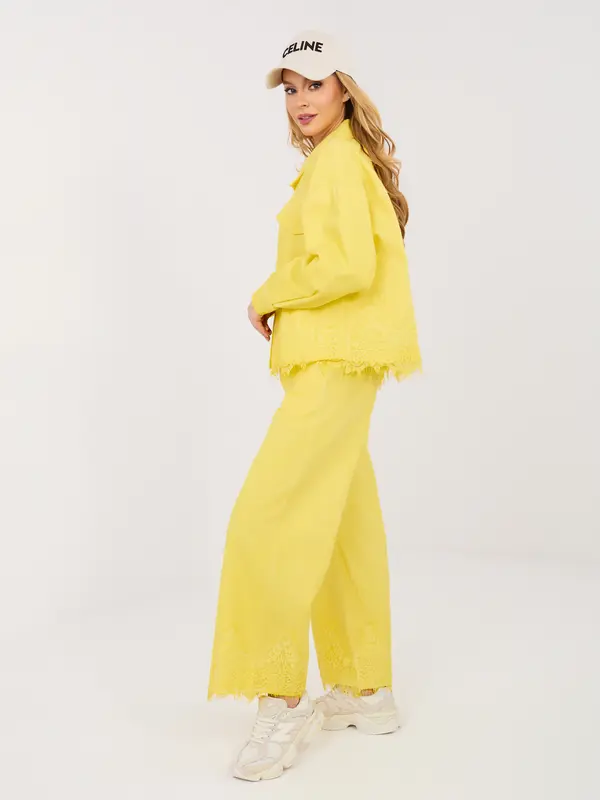 RUE PARIS Rumene hlače z elastičnim pasom