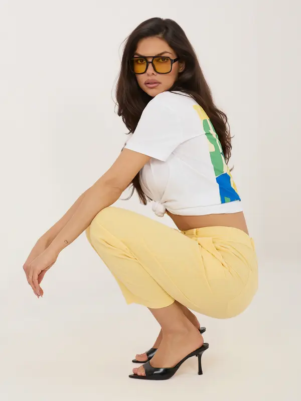 RUE PARIS Rumene ženske hlače