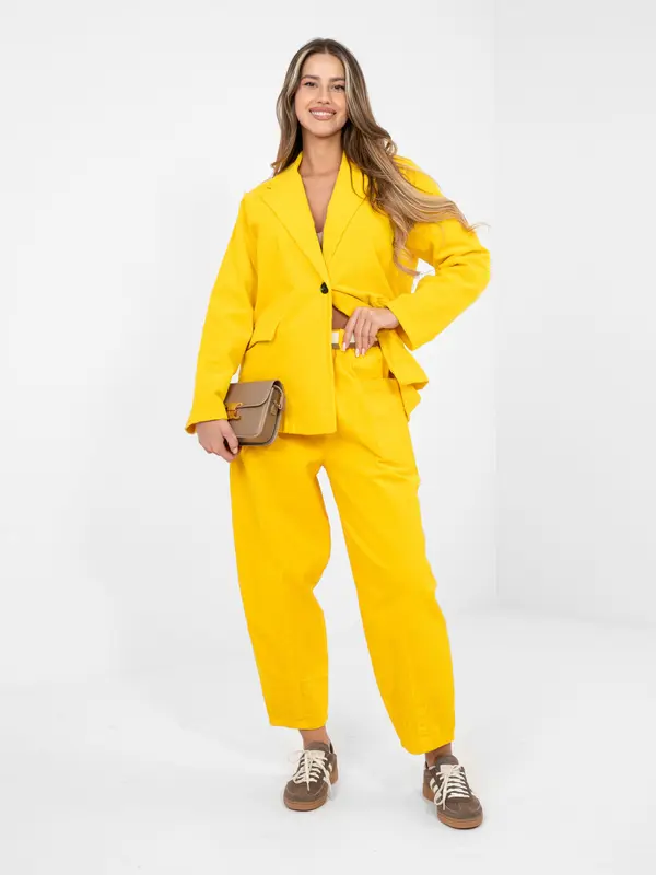 RUE PARIS Rumene ženske hlače RUE PARIS