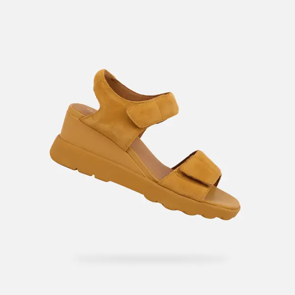 GEOX Rumeni ženski sandali s platformo Geox Spherica EC6