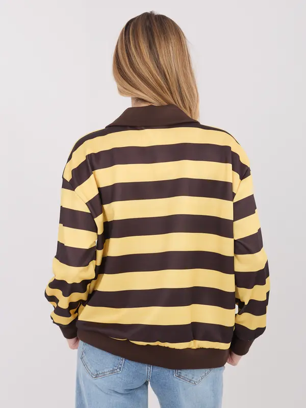Italy Moda Rumeno-rjava črtasta bluza