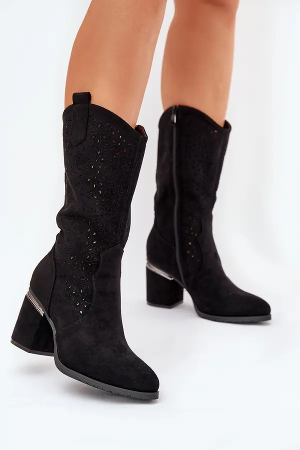 S. BARSKI S. BARSKI Cut-out Cowboy Boots Mid-calf S.Barski