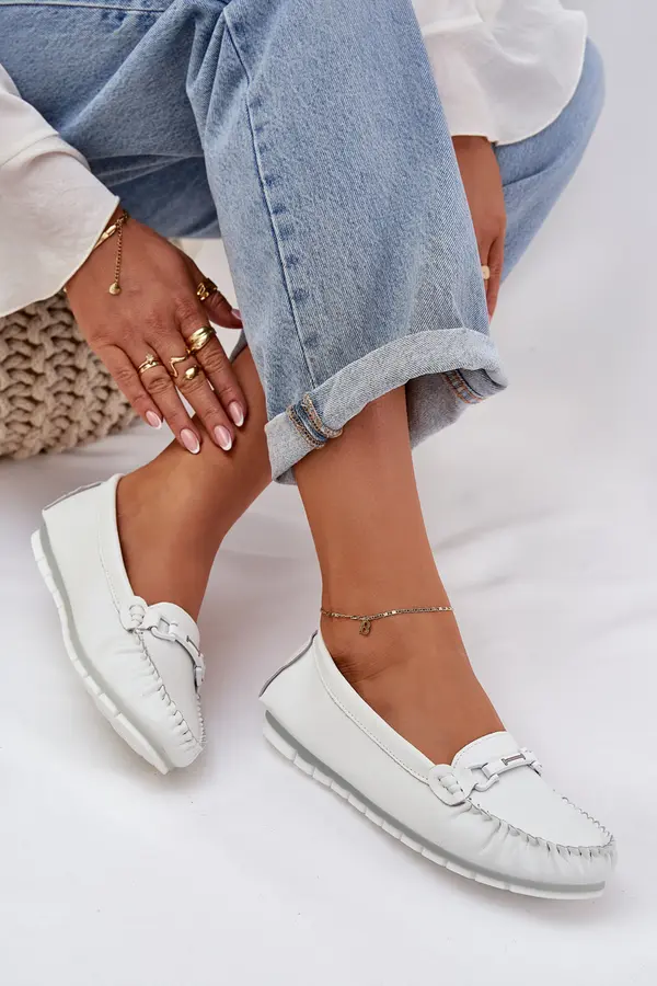 S. BARSKI S. BARSKI Flat Leather Loafers With Decoration S.Barski