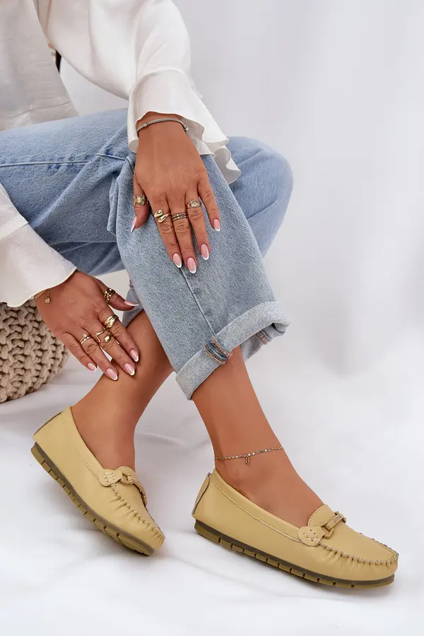 S. BARSKI S. BARSKI Flat Leather Moccasins With Decoration S.Barski