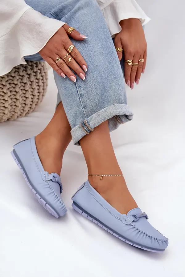 S. BARSKI S. BARSKI Flat Leather Moccasins With Decoration S.Barski