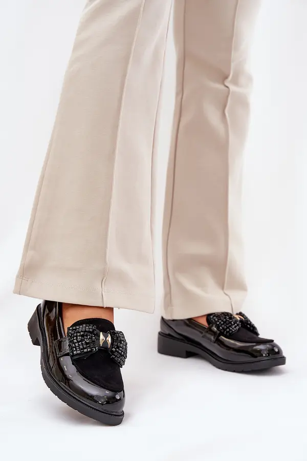 D&A S. BARSKI Lacquered Women's Moccasins With Bow S.Barski