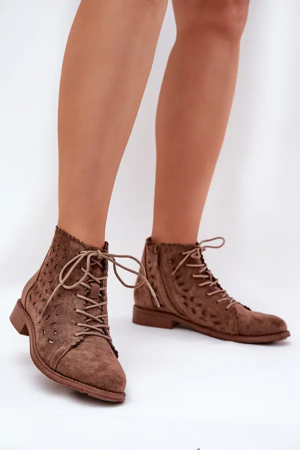 S. BARSKI S. BARSKI Low Ankle Boots With Perforated Pattern S.Barski