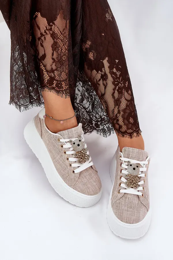S. BARSKI S. BARSKI Platform Sneakers With Bear Print S.Barski