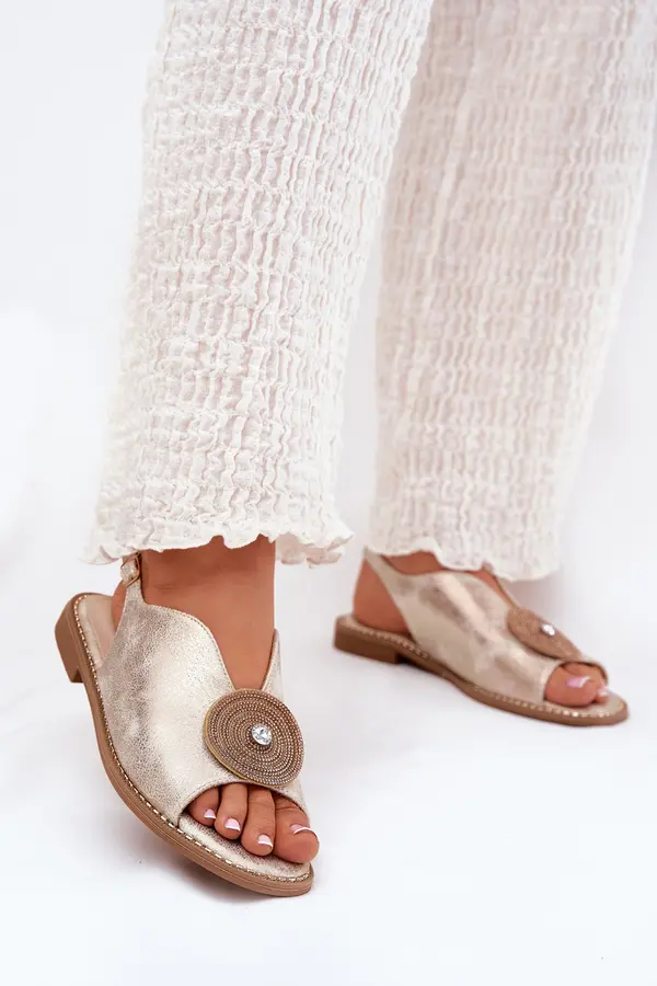 S. BARSKI S. BARSKI Shimmering Women's Sandals With Decorative Detail S.Barski