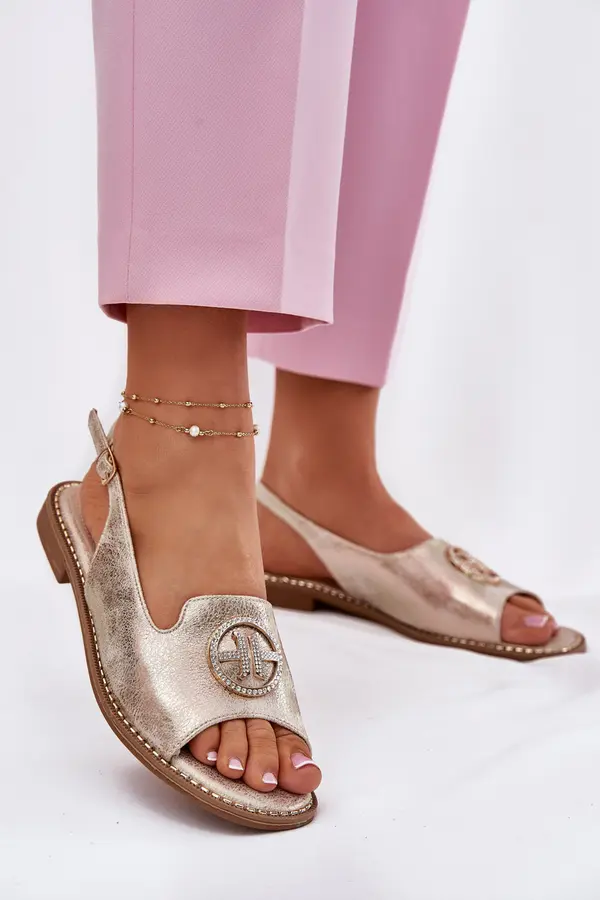 S. BARSKI S. BARSKI Women's sandals on flat heels with decoration S.Barski