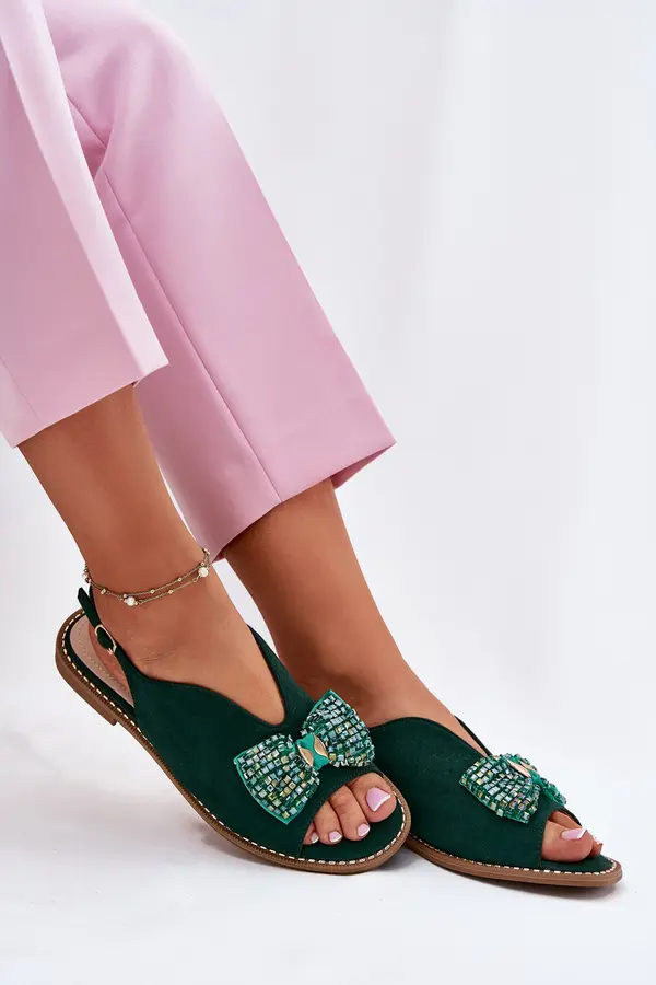 S. BARSKI S. BARSKI Womens Sandals With Bow On Flat Heel S.Barski