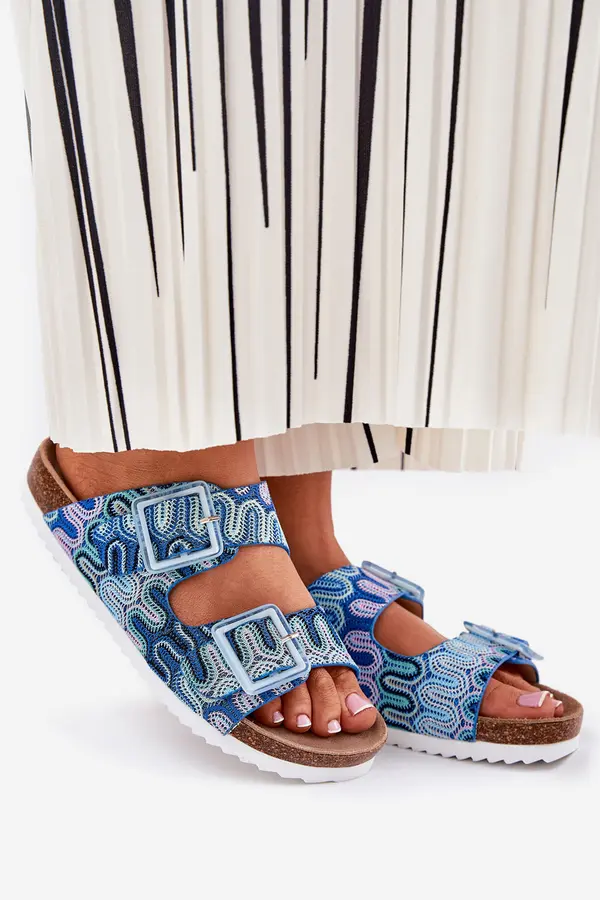 S. BARSKI S. BARSKI Women's Slippers With Buckles And Glitter S.Barski