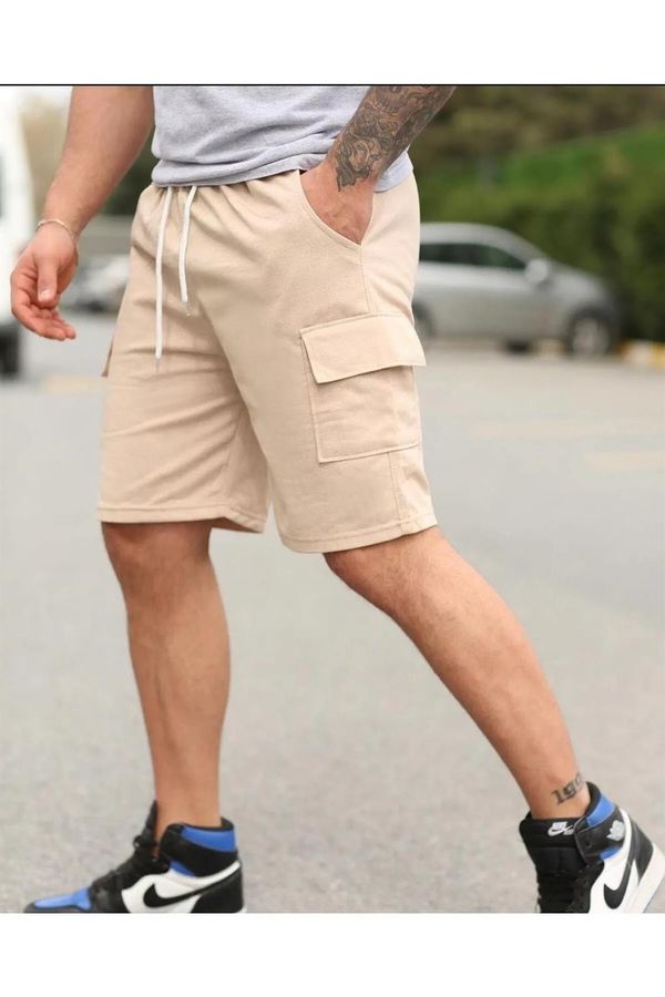 dewberry S2999 DEWBERRY CARGO POCKET MENS SHORT-BEIGE