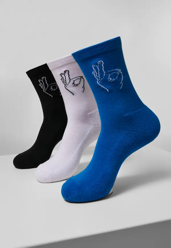 Mister Tee Salty Socks 3-Pack Black/White/Blue