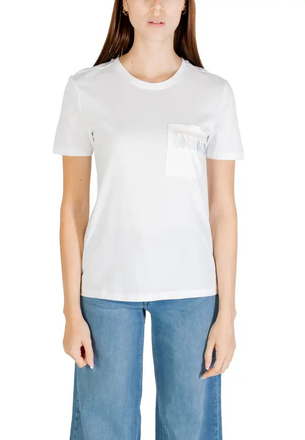 Only Samo bela majica s kratkimi rokavi