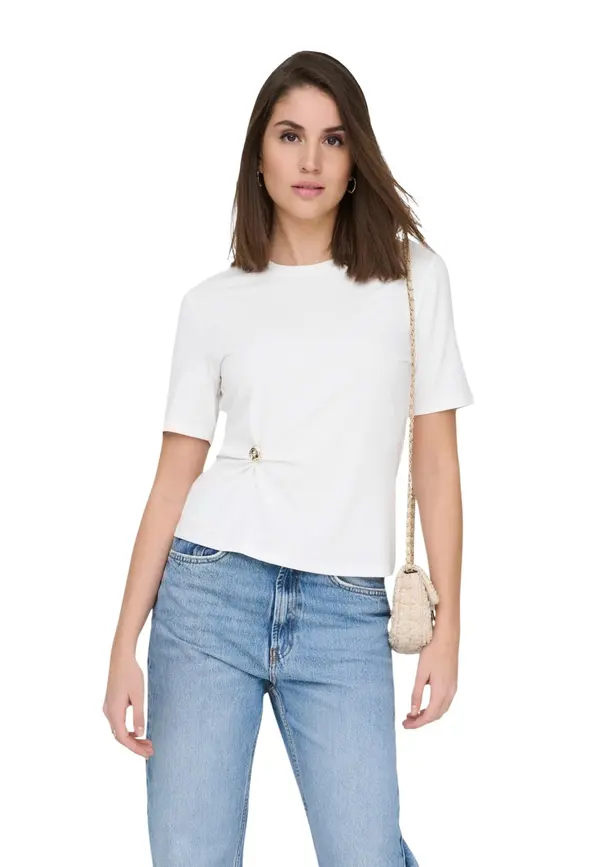 Only Samo bela majica s kratkimi rokavi