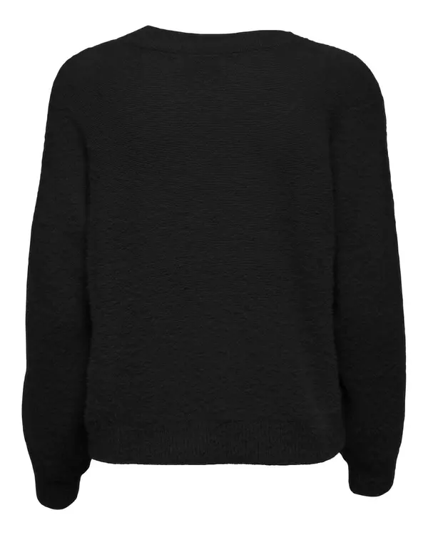 Only Samo črn pulover z V-izrezom