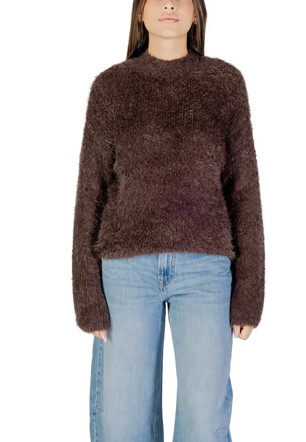 Only Samo rjav pulover z dolgimi rokavi