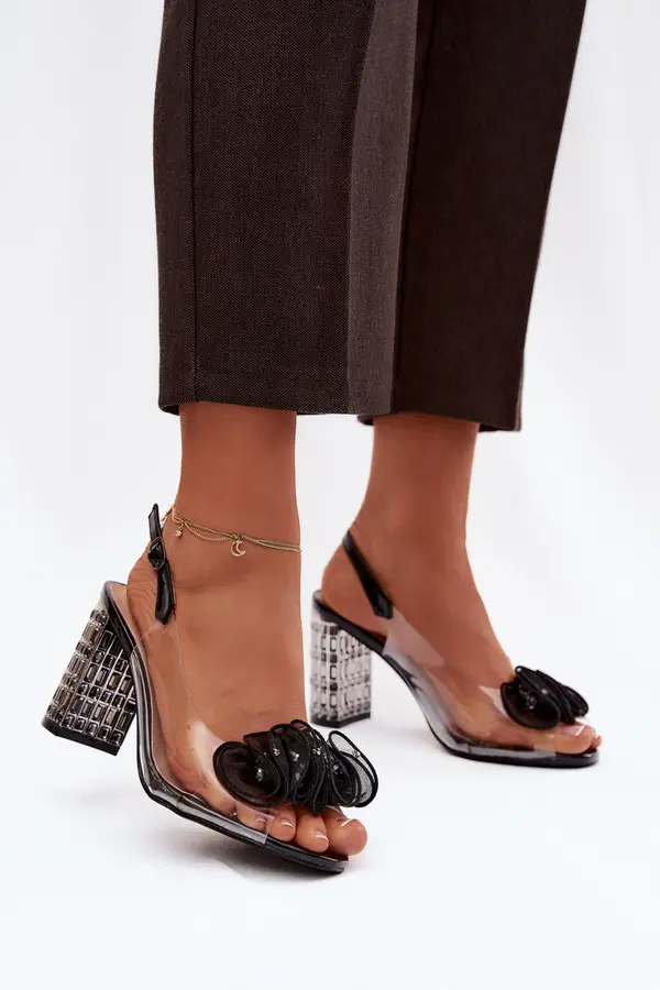 S. BARSKI Sandali s peto, okrašeni s kristali S. BARSKI