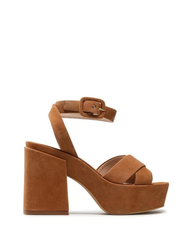 Furla Sandals - FURLA CROSS PLATFORM SANDAL T. 110 - CAMOSCIO brown