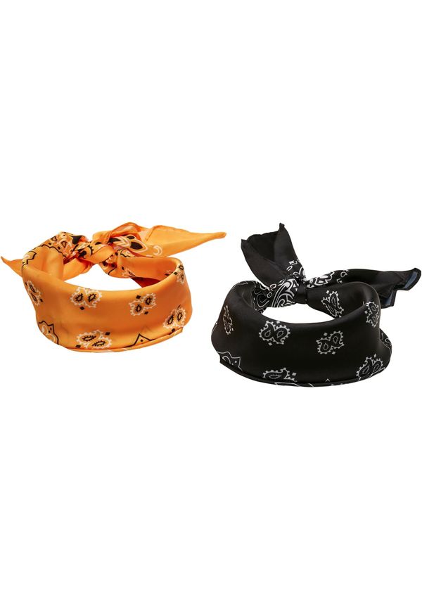 Urban Classics Accessoires Satin scarf 2-pack black/orange