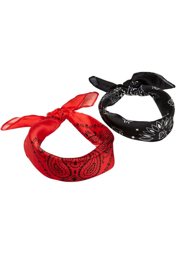 Urban Classics Satin scarf 2-pack black/red