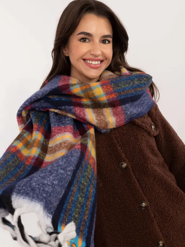 Wool Fashion Italia Scarf-AT-SZ-231501.49-navy blue