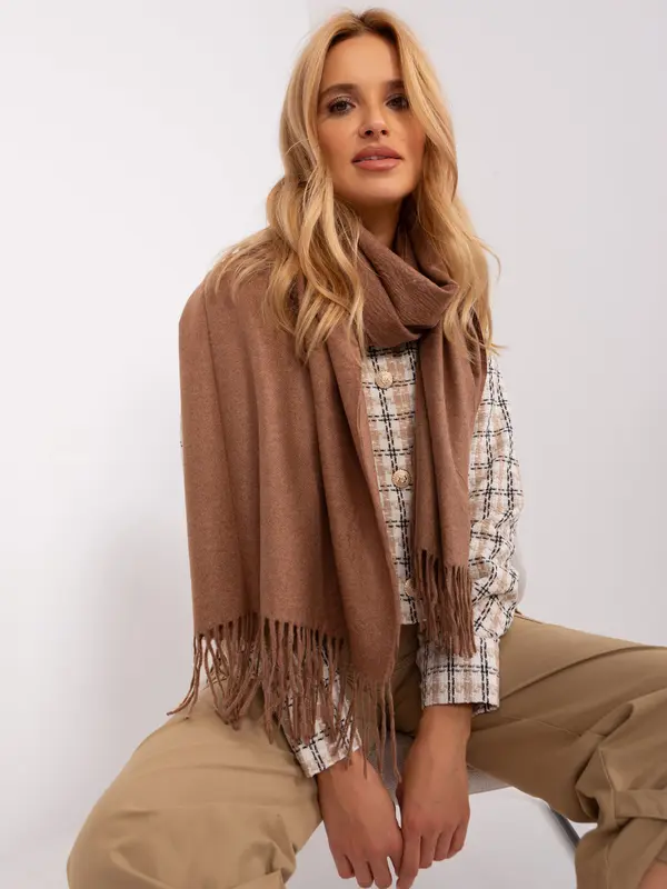 Wool Fashion Italia Scarf-AT-SZ-23185.62P-brown