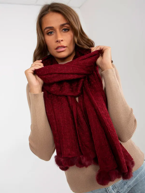 Factory Price Scarf-AT-SZ-E-318.57P-burgundy