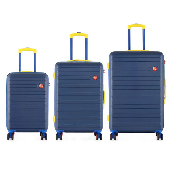 Semiline Semiline Unisex's 3-in-1 ABS Suitcases Set T5847-0 Navy Blue