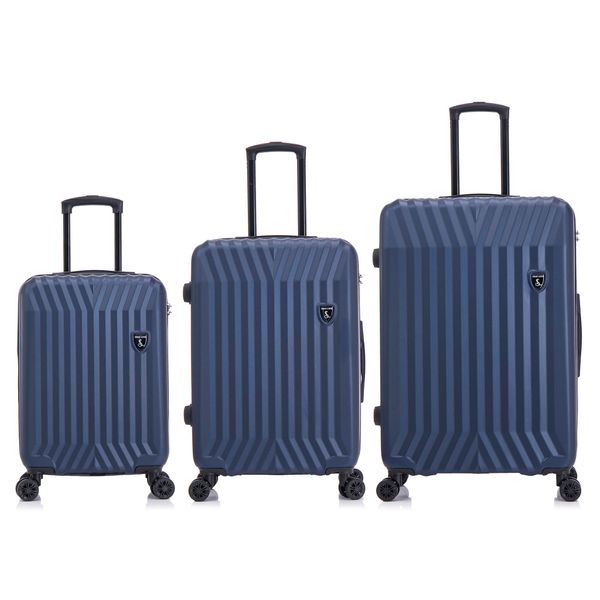 Semiline Semiline Unisex's 3-in-1 ABS Suitcases Set T5855-0 Navy Blue