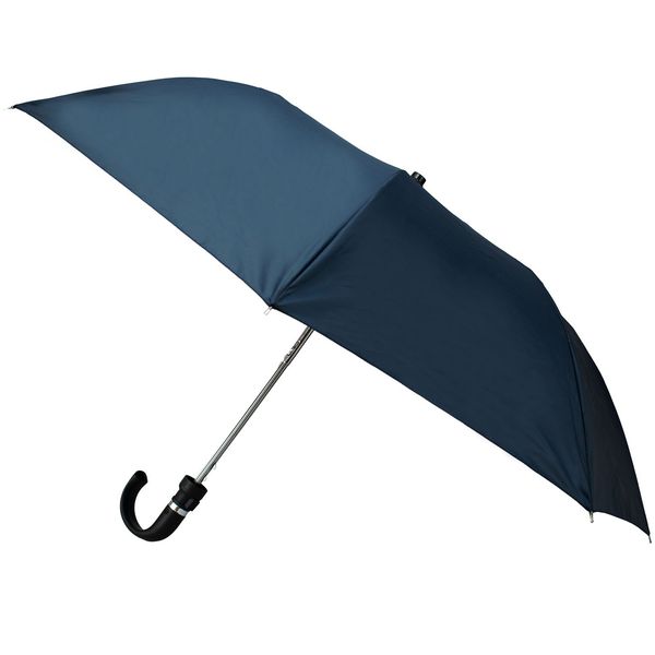 Semiline Semiline Unisex's Short Semi-Automatic Umbrella With A Wrap-Around Handle L2038-1 Navy Blue