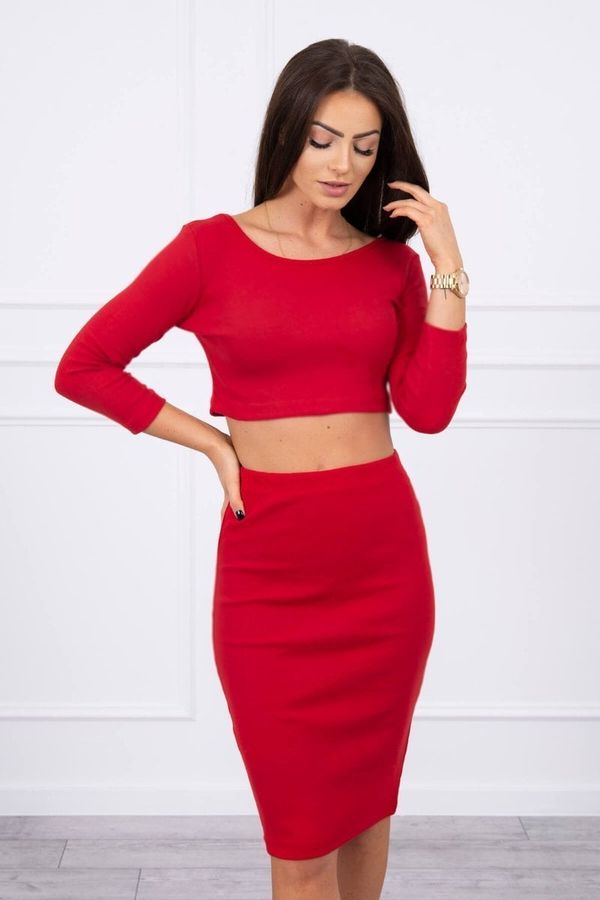 Kesi Set of blouses with red skirt