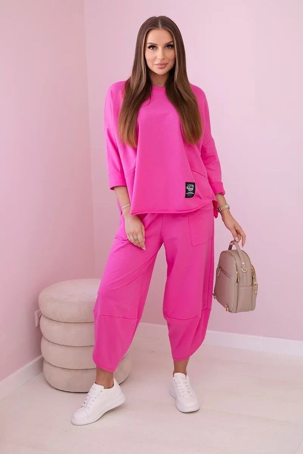 Kesi Set of cotton sweatshirt pants in pink