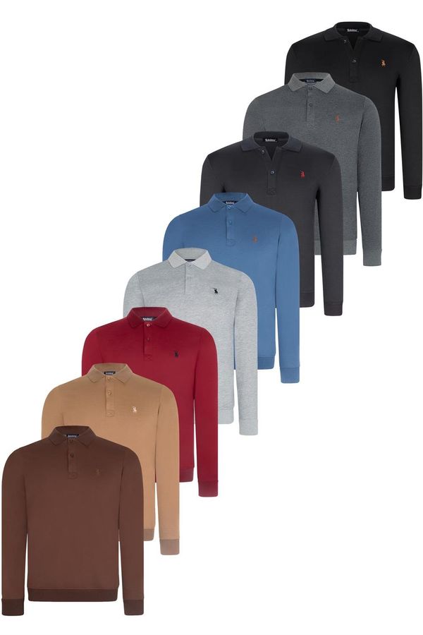 dewberry SET OF EIGHT V4007 DEWBERRY MEN'S SWEATSHIRT-BLACK-NAVY-ANTHRACITE-BURGUNDY-GREY-INDIGO-COFFEE-CAMEL