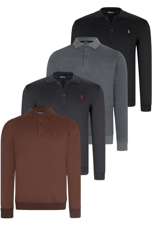 dewberry SET OF FOUR V4007 DEWBERRY MEN'S SWEATSHIRT-BLACK-NAVY-ANTHRACITE-BROWN