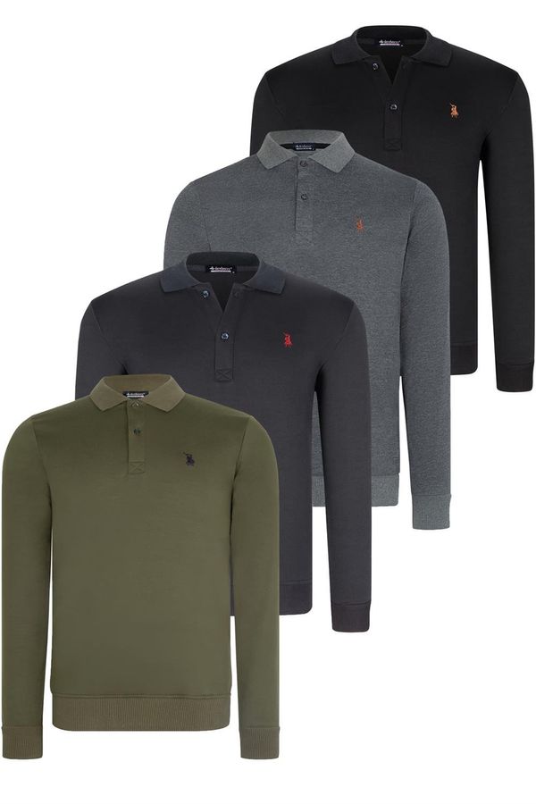 dewberry SET OF FOUR V4007 DEWBERRY MEN'S SWEATSHIRT-BLACK-NAVY-ANTHRACITE-KHAKI