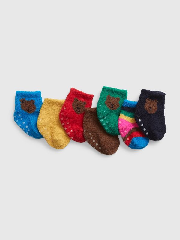 GAP Set of seven pairs of children's socks in blue, brown and red GAP