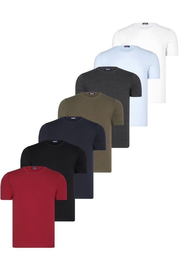 dewberry SET OF SEVEN T8569 DEWBERRY BICYCLE COLLAR T-SHIRT-BLACK-WHITE-NAVY-ANTHRACITE-BLUE-KHAKI-BURGUNDY