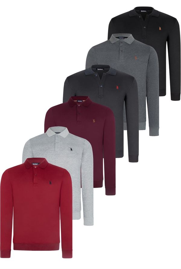 dewberry SET OF SIX V4007 DEWBERRY MEN'S SWEATSHIRT-BLACK-NAVY-ANTHRACITE-BURGUNDY-GRAY-PURPLE