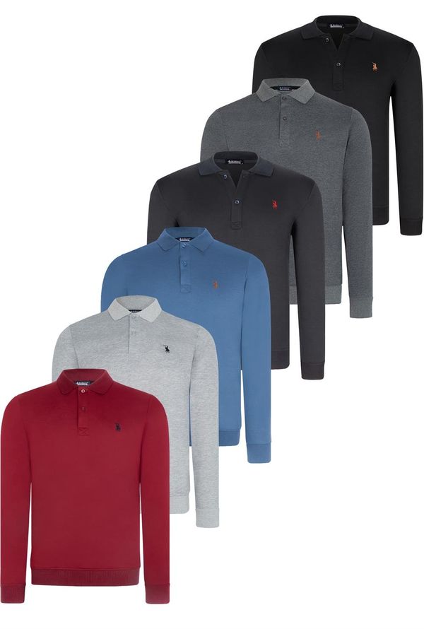 dewberry SET OF SIX V4007 DEWBERRY MEN'S SWEATSHIRT-BLACK-NAVY-ANTHRACITE-GRAY-BURGUNDY-INDIGO