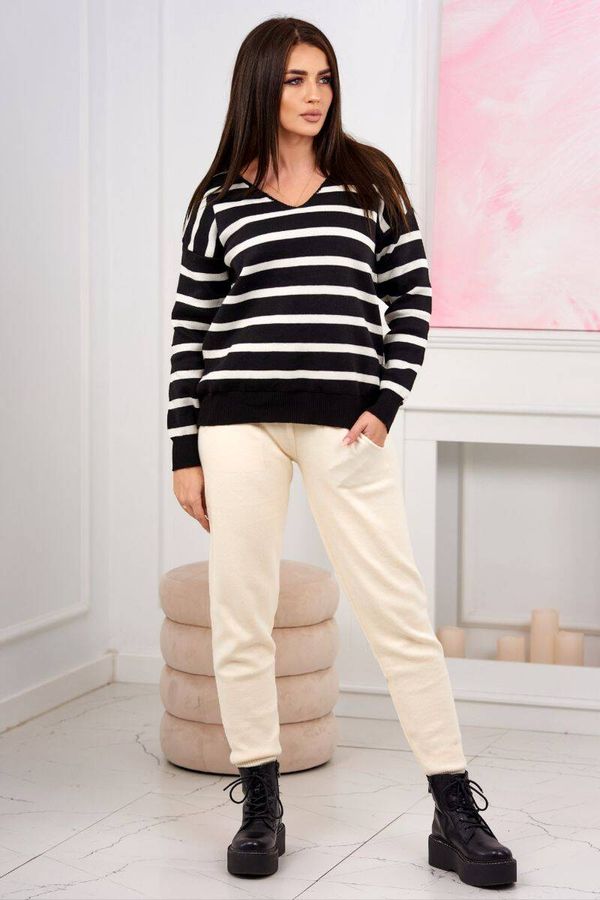 Kesi Set of sweaters Striped sweatshirt + Trousers ecru