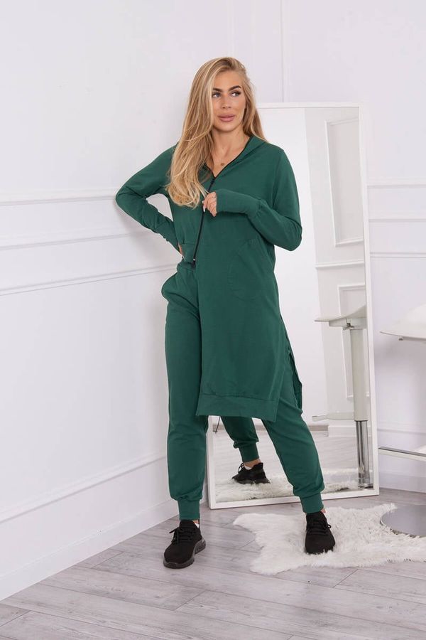 Kesi Set of sweatshirts with a long side dark green