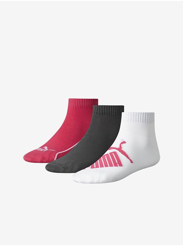 Puma Set of three pairs of socks in dark pink, gray and white Puma - Men