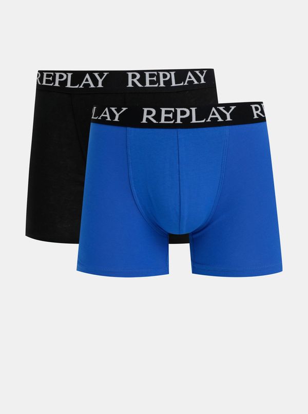 Replay Set of two boxers in black and blue Replay - Men