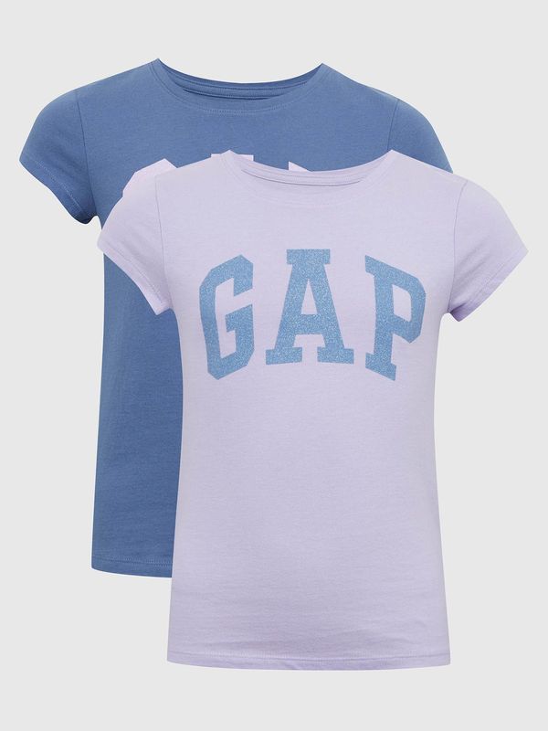 GAP Set of two girly T-shirts in navy blue and purple GAP