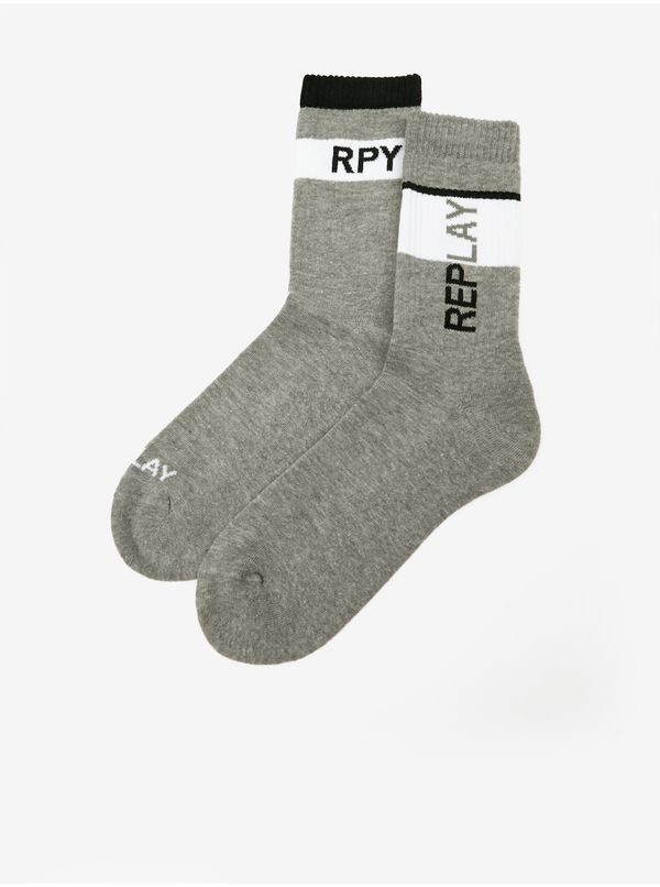 Replay Set of two pairs of grey men's socks Replay - Men
