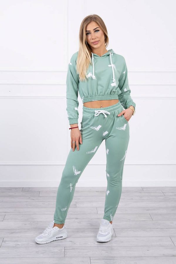 marka niezdefiniowana Set with printed guns dark mint